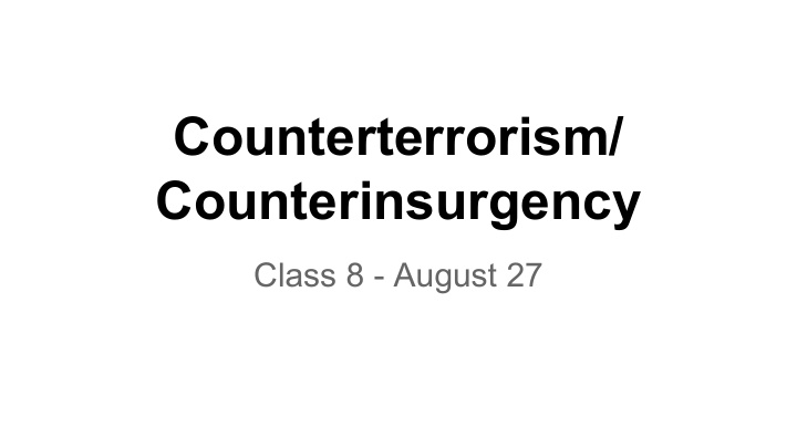 counterterrorism counterinsurgency