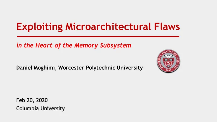 exploiting microarchitectural flaws