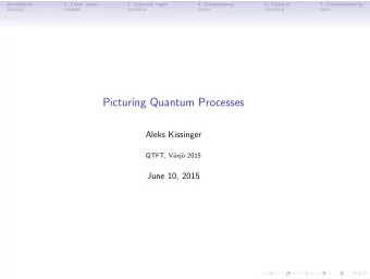 Picturing Quantum Processes  Aleks Kissinger  QTFT, V  axj  o 2015  June 10, 2015  Introduction