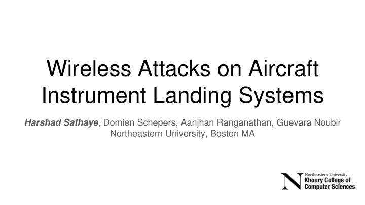 wireless attacks on aircraft instrument landing systems