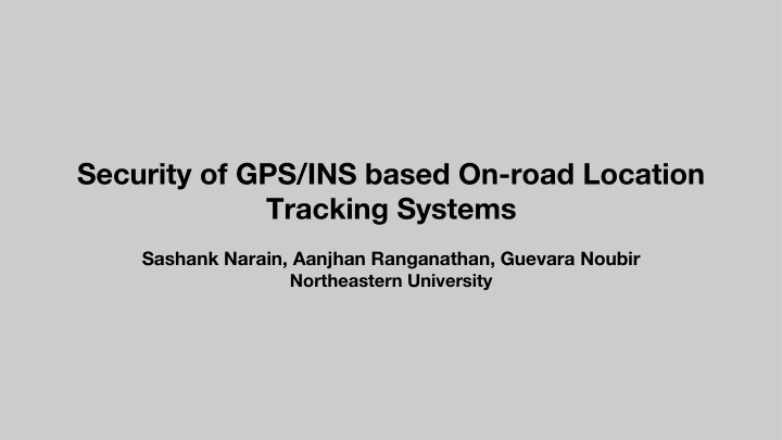 security of gps ins based on road location tracking