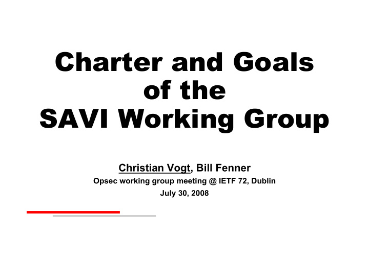 charter and goals of the
