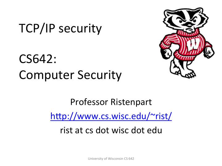 tcp ip security cs642 computer security