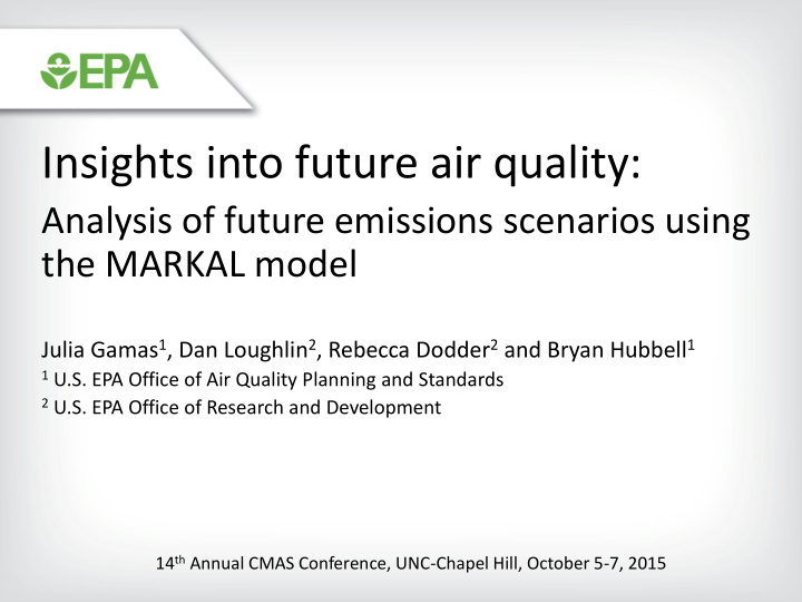 insights into future air quality