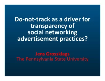 Do  not  track as a driver for transparency of social networking advertisement practices?