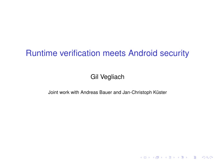 runtime verification meets android security