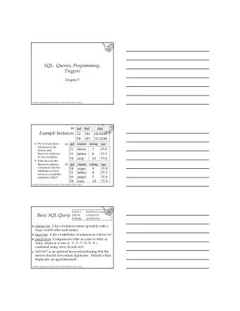 SQL:Queries,Programming,  Triggers  Chapter5