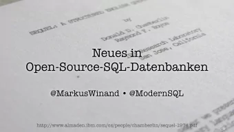 Neues in   Open-Source-SQL-Datenbanken  @MarkusWinand  @ModernSQL