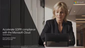 Accelerate GDPR compliance  with the Microsoft Cloud  Henrik Mnsted  Cloud Solutions Architect