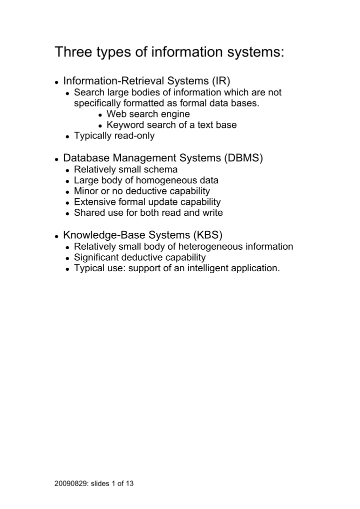 three types of information systems