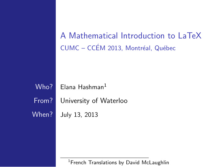 a mathematical introduction to latex