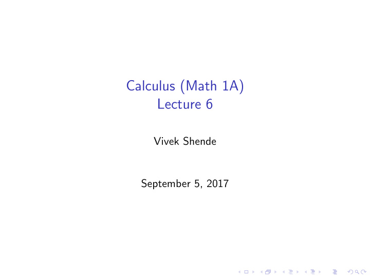 calculus math 1a lecture 6
