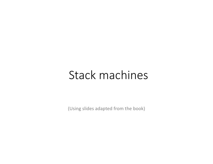 stack machines