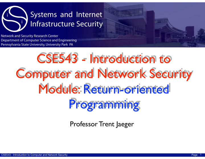 cse543 introduction to computer and network security