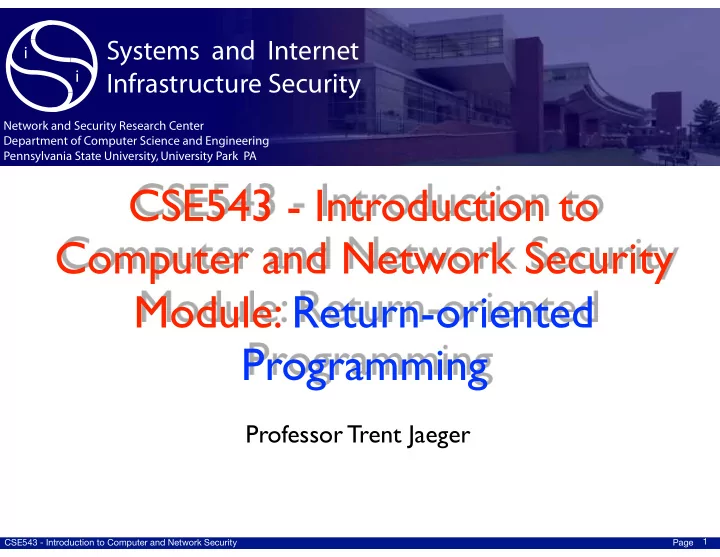 cse543 introduction to computer and network security