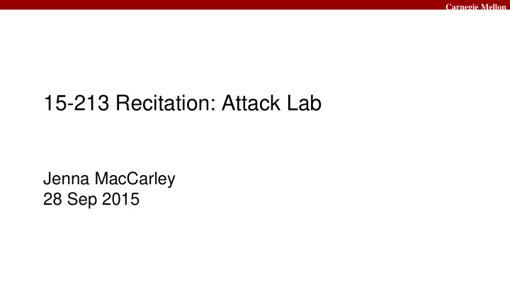 15 213 recitation attack lab