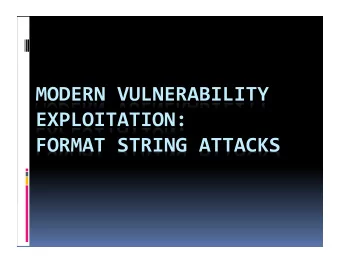 History  of  Format  String    Attacks    Format  String  Attacks