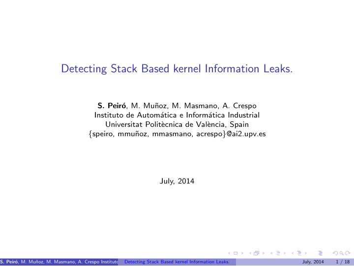 detecting stack based kernel information leaks