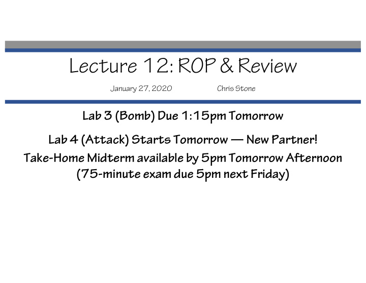 lecture 12 rop review