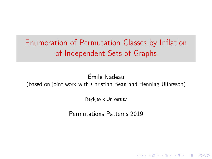 enumeration of permutation classes by inflation of