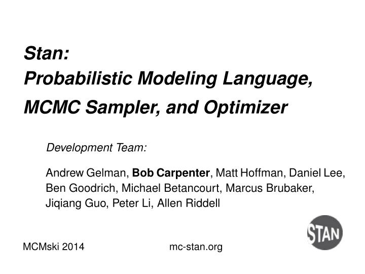 stan probabilistic modeling language mcmc sampler and