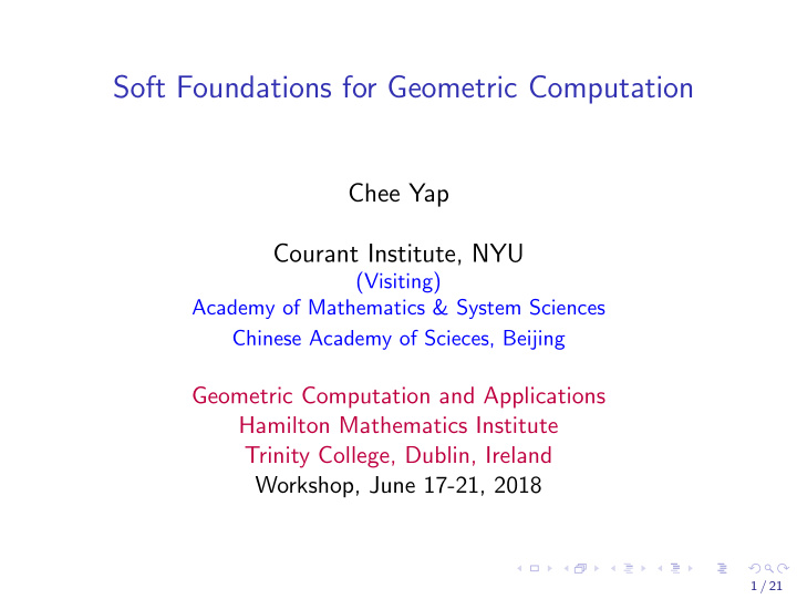 soft foundations for geometric computation