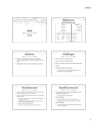 NFS  Don Porter  CSE 506  Figure  1  The Fllesystem Interface  The VFS interface is implemented