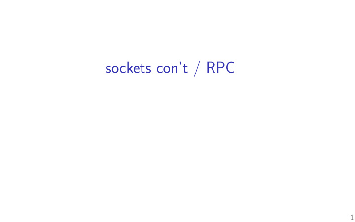 sockets con t rpc