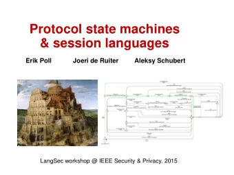 &amp; session languages  Erik Poll            Joeri de Ruiter         Aleksy Schubert  LangSec