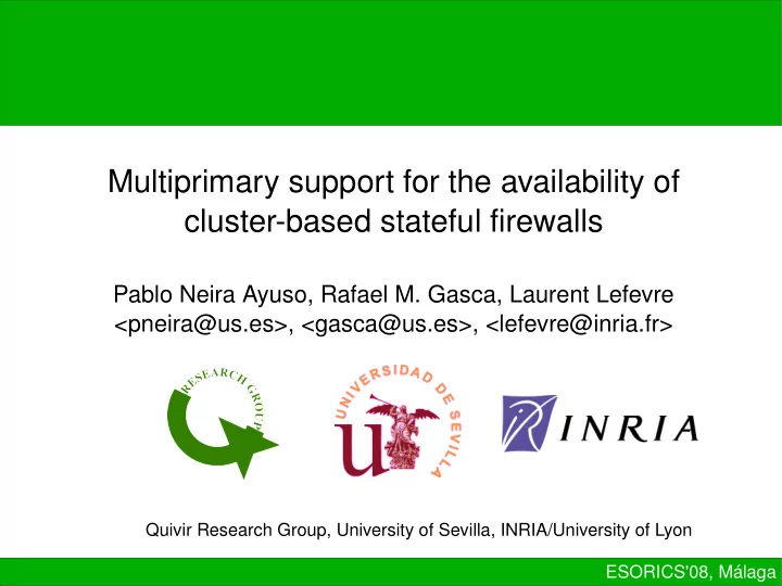 multiprimary support for the availability of cluster