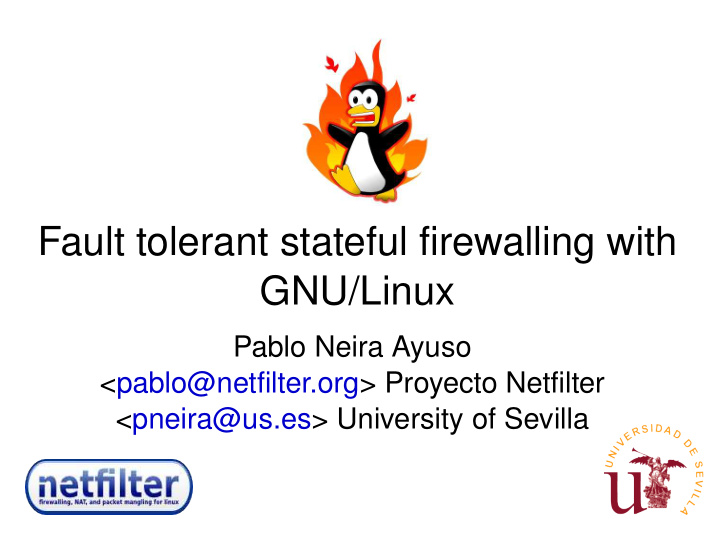 fault tolerant stateful firewalling with gnu linux