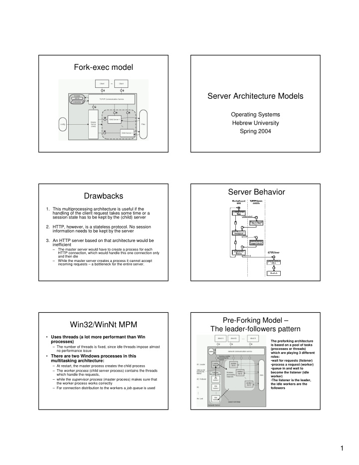 fork exec model server architecture models