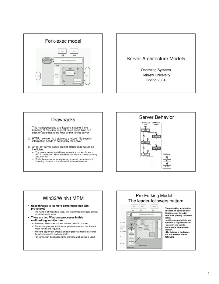fork exec model server architecture models