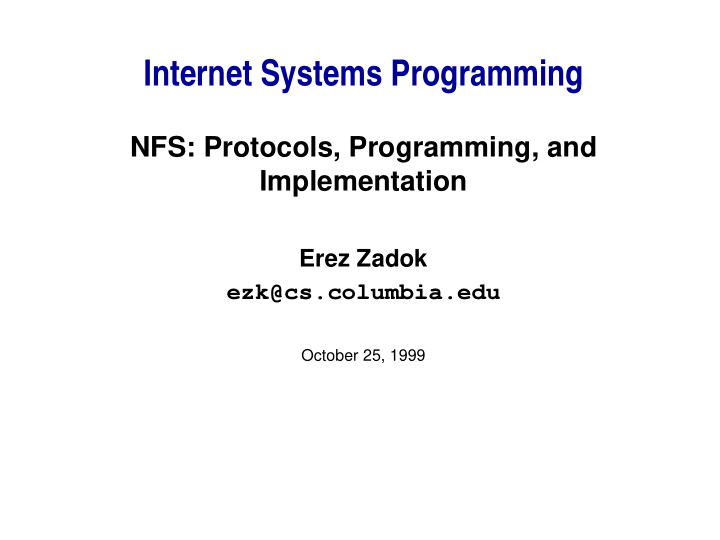 internet systems programming