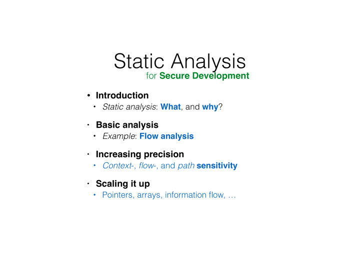 static analysis