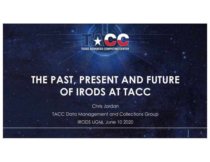 the past present and future of irods at tacc