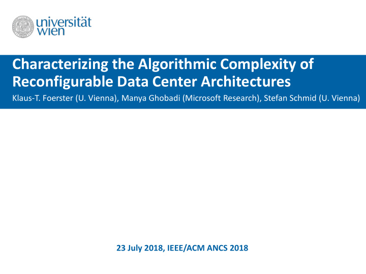 characterizing the algorithmic complexity of