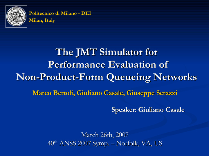 the jmt simulator for the jmt simulator for performance