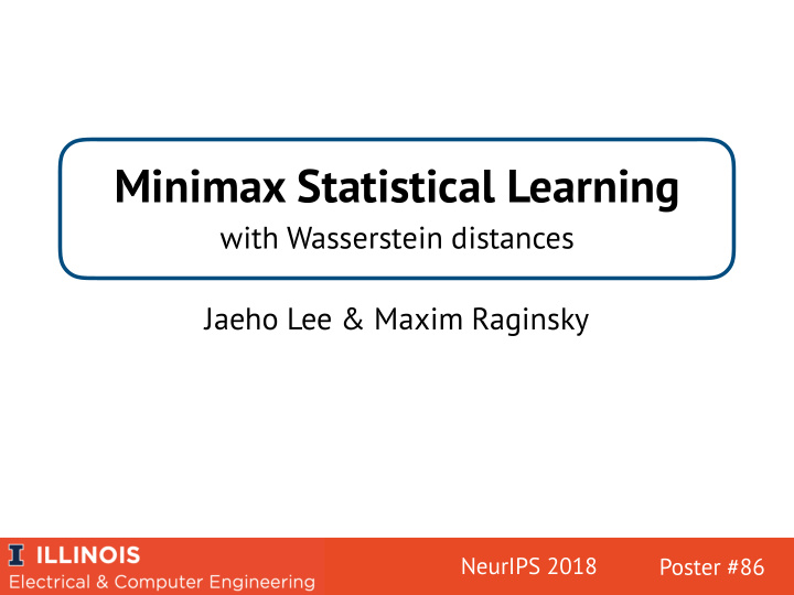 minimax statistical learning