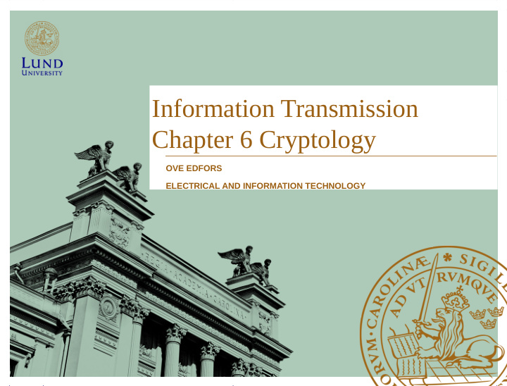 information transmission chapter 6 cryptology