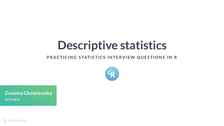 descriptive statistics