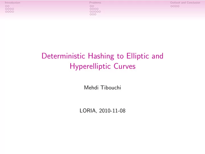deterministic hashing to elliptic and hyperelliptic curves