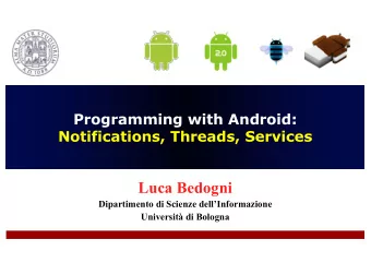 Luca Bedogni  Dipartimento di Scienze dellInformazione  Universit di Bologna  Outline
