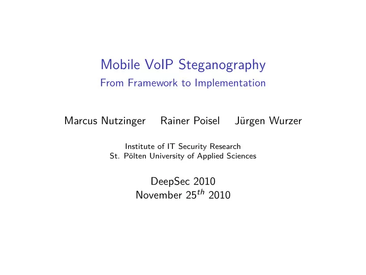 mobile voip steganography