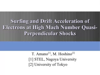 Surfing and Drift Acceleration of  Surfing and Drift Acceleration of  Electrons at High Mach Number