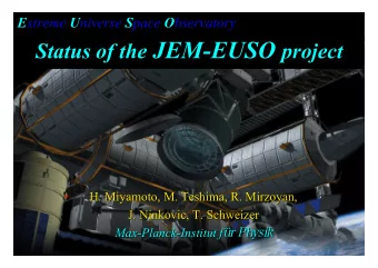 Contents   Introduction   JEM-EUSO   Science objectives   Status   Contribution of