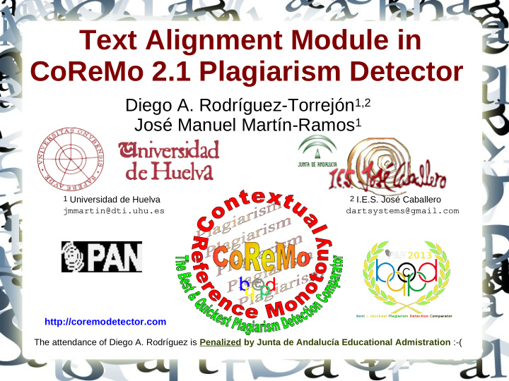 text alignment module in coremo 2 1 plagiarism detector