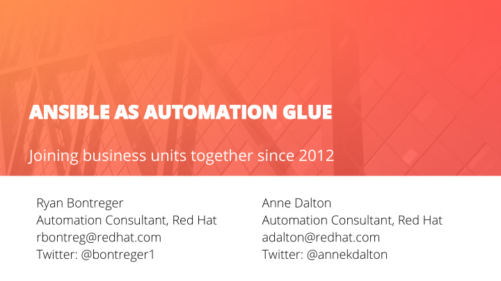 ansible as automation glue