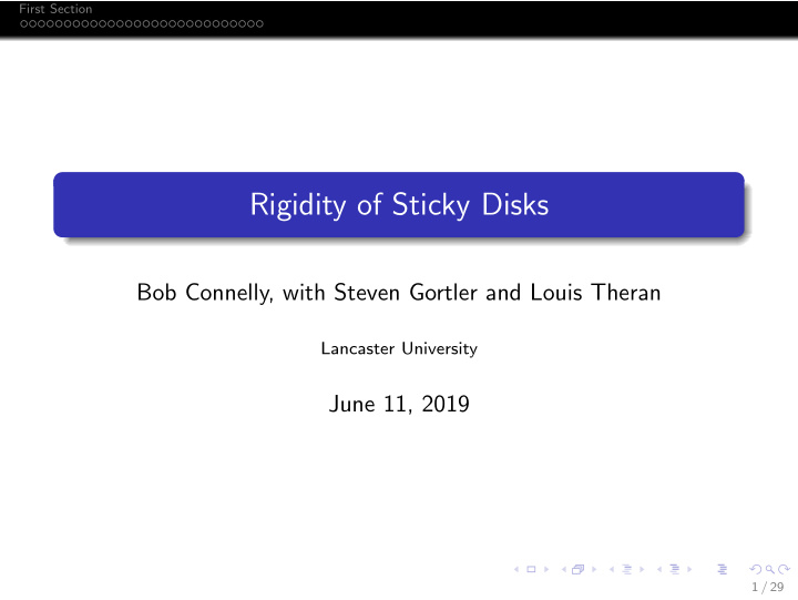 rigidity of sticky disks