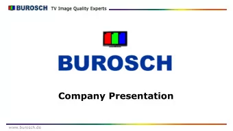 Company Presentation  www.burosch.de  The Burosch Company History  Foundation 1948  Admira -